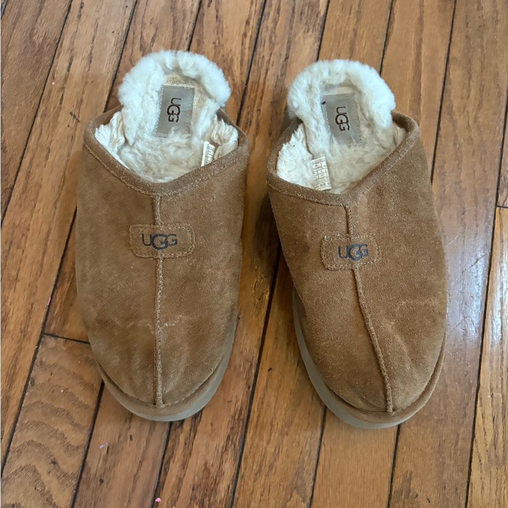 UGG Tan Suede Slides